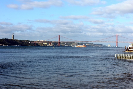 The Tagus and the bridge, Lisbon, Portugal