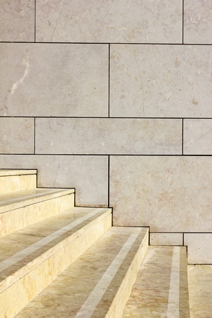 Detail of a stone wall and stairsの写真素材