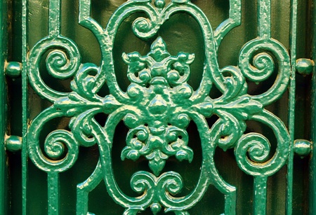 Detail of an old door at Lisbon, Portugalの写真素材