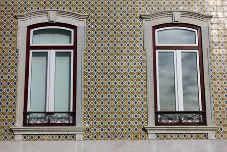Detail of an old building at Lisbon, Portugalの写真素材