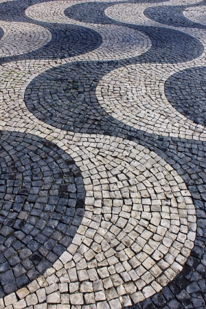 Calçada Portuguesa, Portuguese Pavementの写真素材