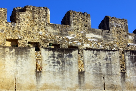Detail of the Saint George Castle at Lisbon, Portugalのeditorial素材