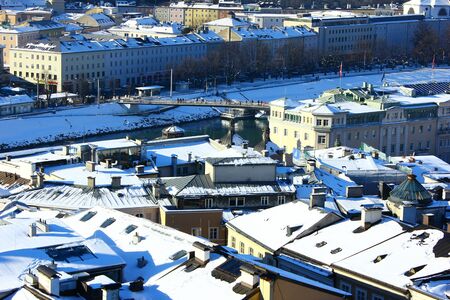 View over Salzburg, Austriaのeditorial素材