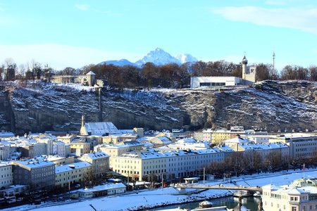 View over Salzburg, Austriaのeditorial素材
