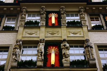 Detail of an old building at Munich, Germanyの写真素材