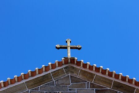 Detail of a church at Penamacor, Portugalの写真素材