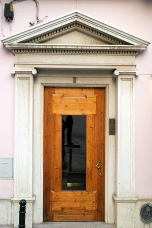 Detail of a door, Lisbon, Portugalの写真素材