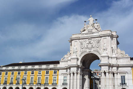 Augusta street arch, Lisbon, Portugalのeditorial素材