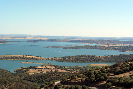 View over the Alqueva, Alentejo, Portugalの写真素材
