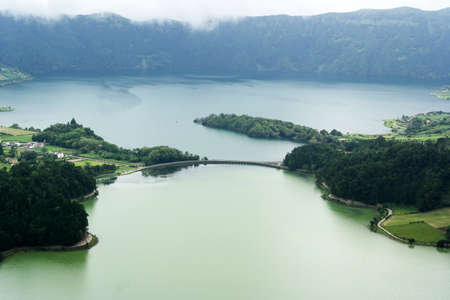 Lagoa das Sete Cidades, Sao Miguel, Portugalの写真素材