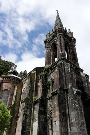 Chapel near Furnas lake, Sao Miguel island, Portugalの写真素材