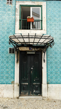 Detail of an old building, Lisbon, Portugalの写真素材