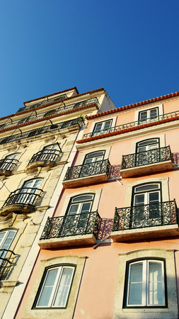 Detail of a building, Lisbon, Portugalの写真素材