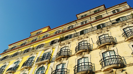 Detail of a building, Lisbon, Portugalの写真素材