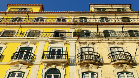Detail of a building, Lisbon, Portugalの写真素材