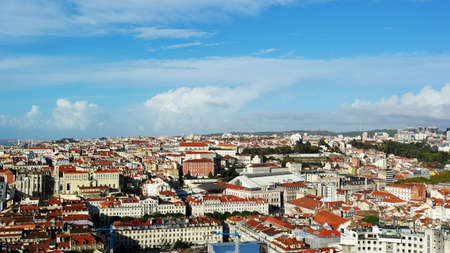 View over Lisbon, the capital city of Portugalの写真素材