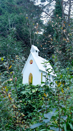 Detail of a little white churchの写真素材