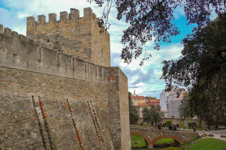 Saint George Castle, Lisbon, Portugalのeditorial素材