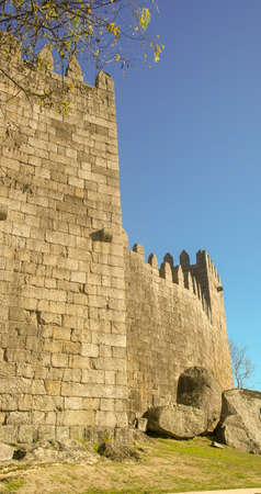 Guimaraes castle, Guimaraes, Portugalのeditorial素材