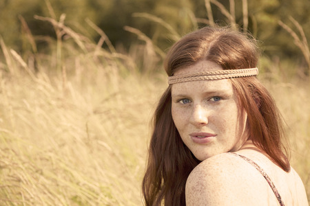 Young redhead farmer womanの写真素材