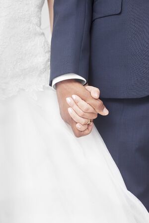 Interracial couple weddingの写真素材