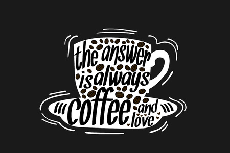 Coffee Quote illustrationの写真素材