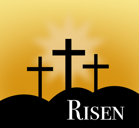 Sunday holy week Easter sunrise cardの写真素材