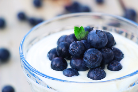 Blueberry and Yogurtの写真素材