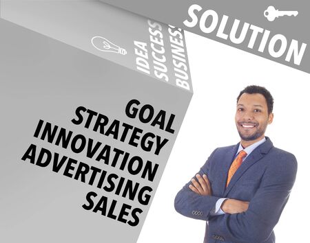Business words and black business manの写真素材