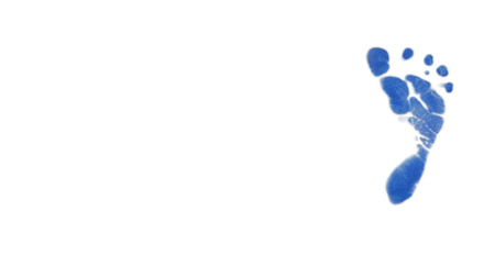 Baby footprint with copyspaceの写真素材