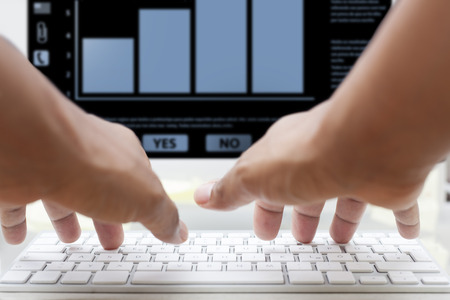 Expert businessman working with computer