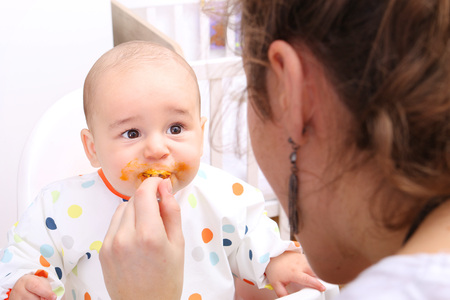 Learning to eatの写真素材