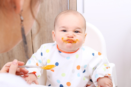 Baby does not like foodの写真素材