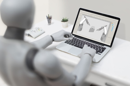 Robot working in industry - Replacing humans concept