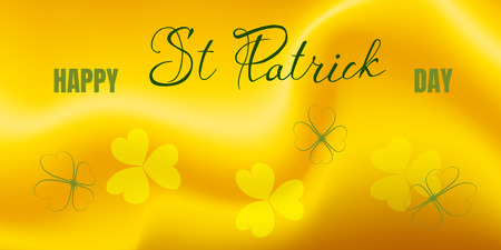 Vector illustration of Happy Saint Patricks Day. Hand drawn typography badge with shamrock.のイラスト素材