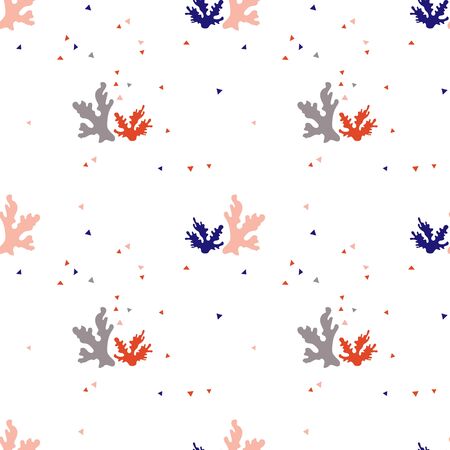 Seamless pattern with stylized corals. Abstract background. Wallpaper, print, wrapping paper, modern textile design, banner, poster. Vector illustration.のイラスト素材