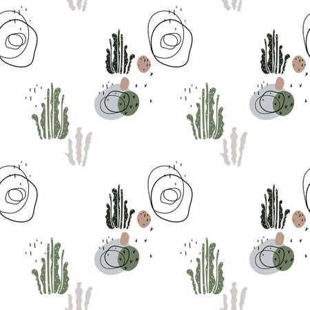 Seamless abstract pattern. Minimalistic background. Wallpaper, print, paper, packaging, modern textile design. Vector illustration.のイラスト素材