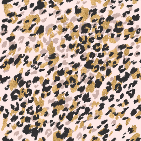 Animal skin seamless pattern. Leopard`s spotted fur imitation. Creative leopard rosettes background...