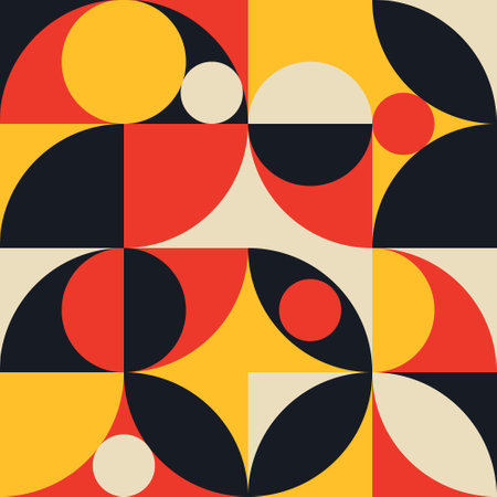 Retro geometric seamless pattern. Simple geo print, background. Minimal geometrical vector design. Bold flat geometry illustrationのイラスト素材