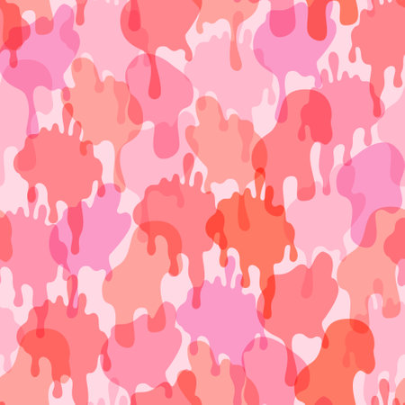 Comic dripping blots background in pop art, graffiti style. Funky paint drips, stains, drops seamless pattern. Melting organic shapes print. Bold vector illustration for wallpaper, wrapping designのイラスト素材