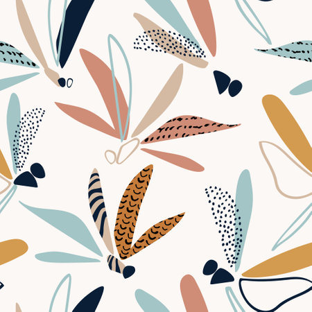 Abstract dragonfly seamless pattern. Colorful flying insects with line doodle texture Graphic dragonflies background for kids wallpaper, nursery textile, spring print design Modern vector illustrationのイラスト素材