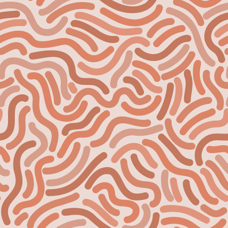 Comic wavy squiggle texture background. Curved waved stripes, lines seamless pattern. Abstract minimal line doodles print. Vector illustration for wallpaper design, fabric, textile, paper wrappingのイラスト素材