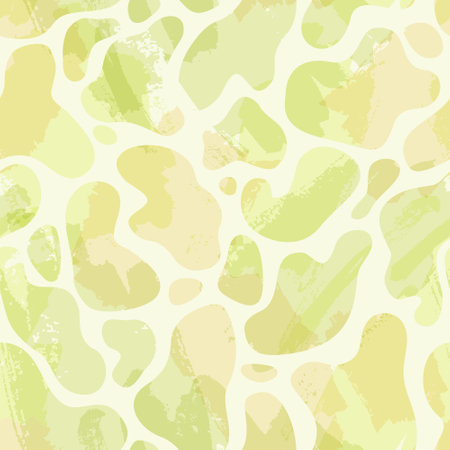 Abstract watercolor brush stroke, smear in organic shapes seamless pattern. Hand drawn grunge textures, wavy curves background. Vector art illustration for wallpaper, textile, fabric, print designのイラスト素材