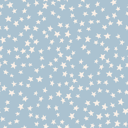 Grey blue starry night vector seamless pattern. Little stars grain texture background. Abstract minimal print. Vector illustration for wallpaper design, fabric, textile, paper wrappingのイラスト素材