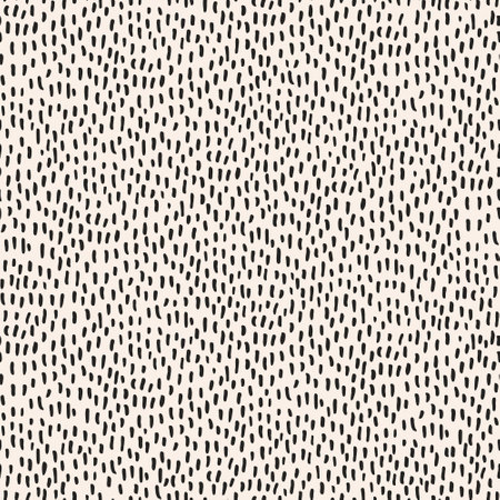 Black paint brush strokes vector seamless pattern. Wavy squiggle grain texture background. Abstract minimal line doodle print. Vector illustration for wallpaper design, fabric, textile, paper wrappingのイラスト素材