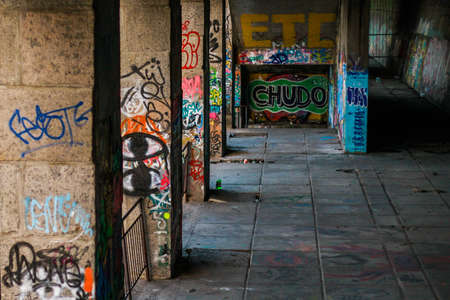 graffiti on the wallsの写真素材