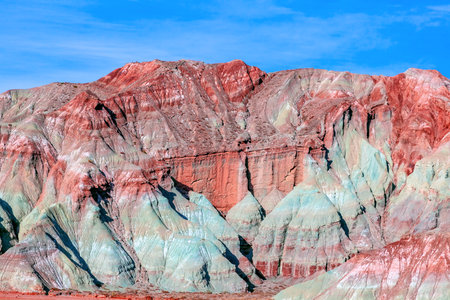 Colored mountains in Zhangye Danxia Landform, Gansu Province, Chinaの写真素材