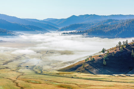 Photographed in Kanas Scenic Area, Burqin County, Altai Region, Xinjiang, China.の写真素材