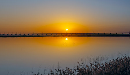 Photographed at Taitema Lake in Ruoqiang County, Bayingolin Mongol Autonomous Prefecture, Xinjiang, China.の写真素材