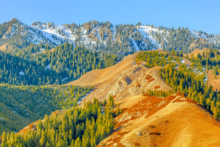 Photographed in the Kuitun River Grand Canyon, Kuitun City, Ili Kazakh Autonomous Prefecture, Xinjiang, China.の写真素材
